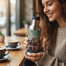 Garrafa Personalized happy holidays family photo water