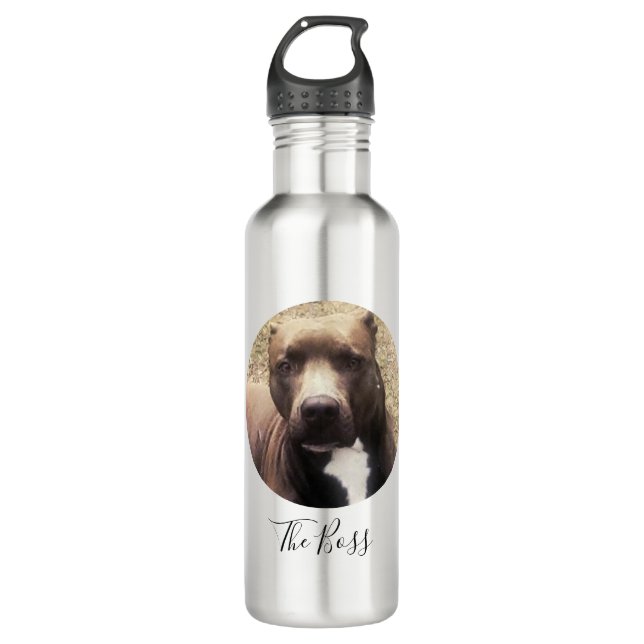 Garrafa Pet Photo Pit Bull Dog Personalizado (Frente)