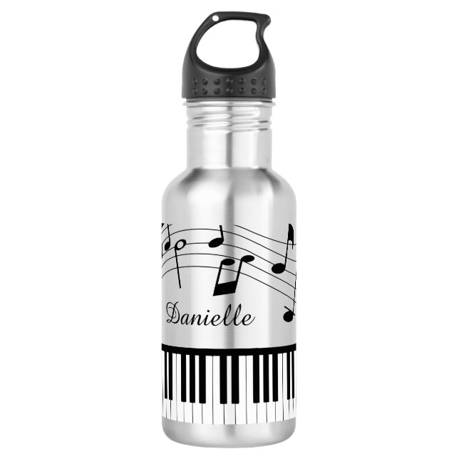 Garrafa Piano Music Notes Personalizadas Cores Personaliza (Frente)