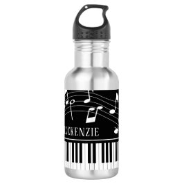 Garrafa Piano Music Notes Script Name Black White Stainers