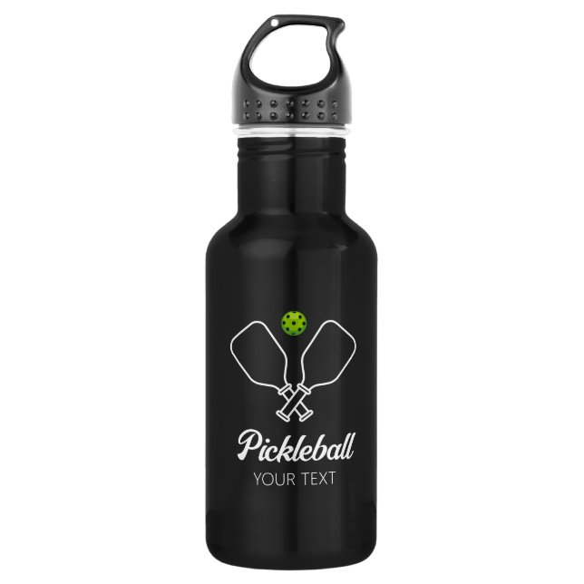 Garrafa Pickleball com Paddles e Ball - preto personalizad (Frente)