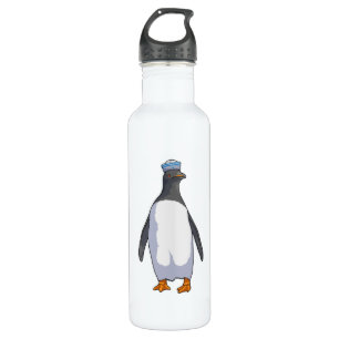 Garrafa Pinguim como marinheiro com chapéu