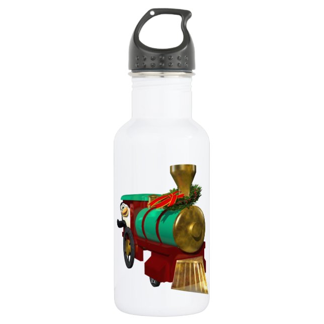 Garrafa Pinguim de Cartoon Bonito e Comboio de Natal (Frente)