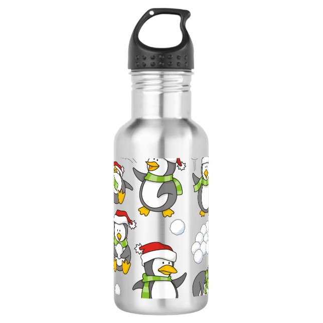 Garrafa Pinguins de Natal (Frente)