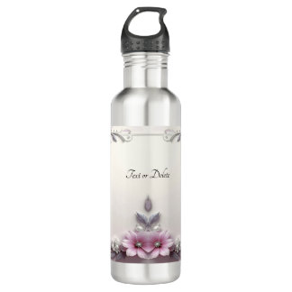 Garrafa Pink Floral Frame Water Bottle