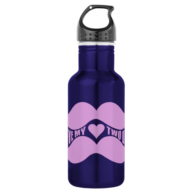 Garrafa Pink Mustaches - escolha a cor (Frente)