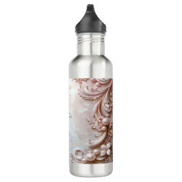 Garrafa Pink Ornate Pearl and Floral Water Bottle