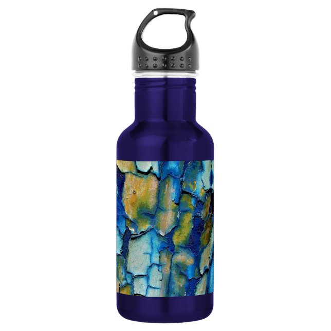 Garrafa Pinta Azul E Dourada De Chipset (Frente)