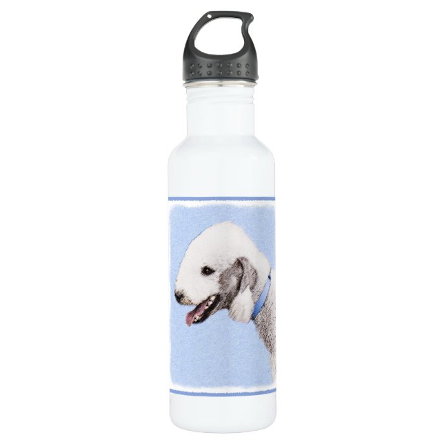 Garrafa Pintura de Bedlington Terrier - Arte de Cachorro O (Frente)