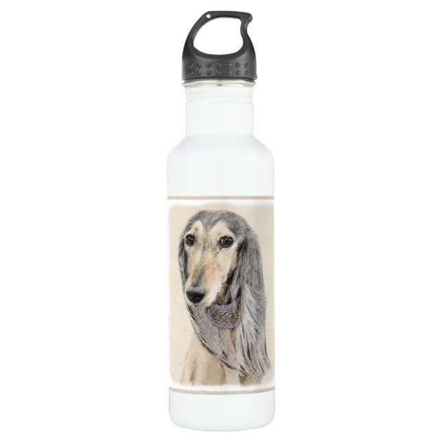 Garrafa Pintura em Saluki (Fawn) - Arte de Cachorro Origin (Frente)