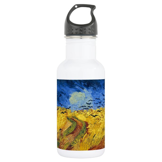 Garrafa Pintura impressionista Campos de Trigo de Van Gogh (Frente)