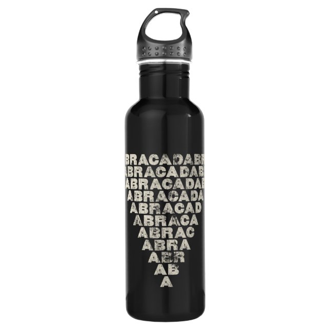 Garrafa Pirâmide Invertida Mística Magia Abracadabra (Frente)