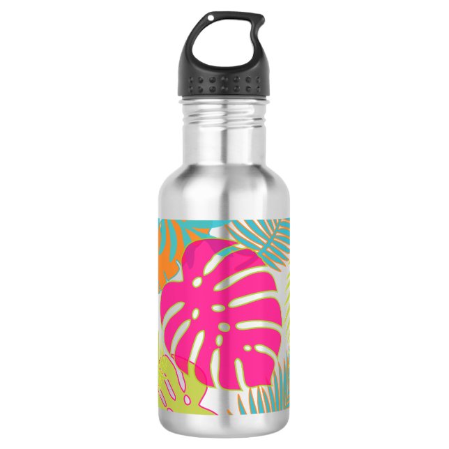 Garrafa PixDezines floresta tropical/cor de fundo DIY (Frente)