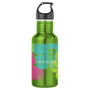 Garrafa PixDezines retro hibiscus