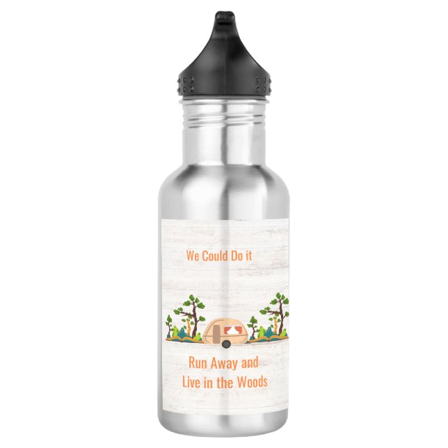 Garrafa Podemos fazê-lo, fugir e viver na floresta (Direita)