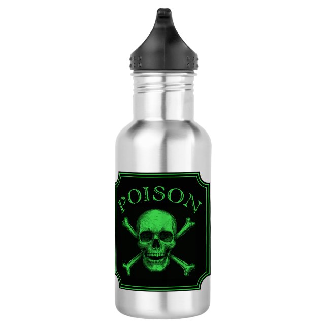 Garrafa Poison Skull e Crossbones Halloween Design Impress (Direita)