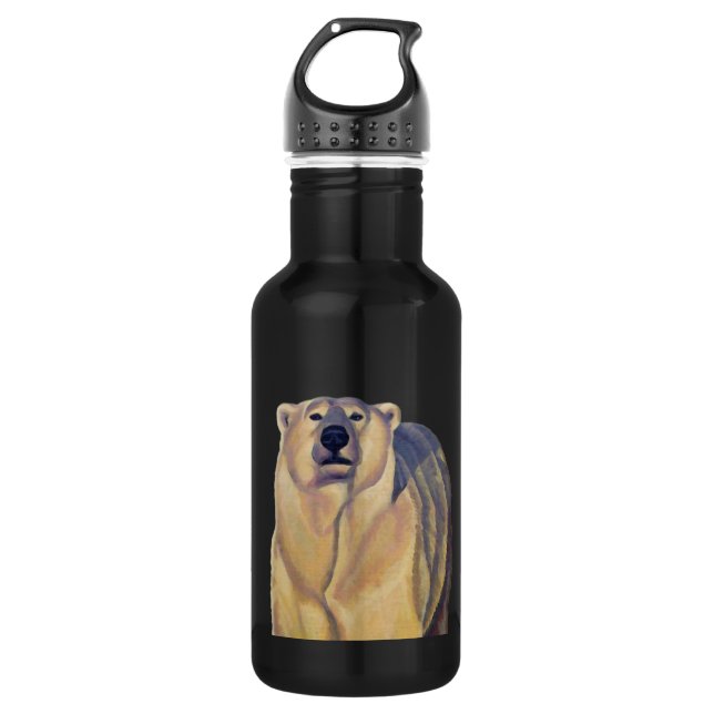Garrafa Polar Bear Art Bear Art Botão Esportivo (Frente)