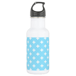 Garrafa Polka branca cruza o azul-bebê