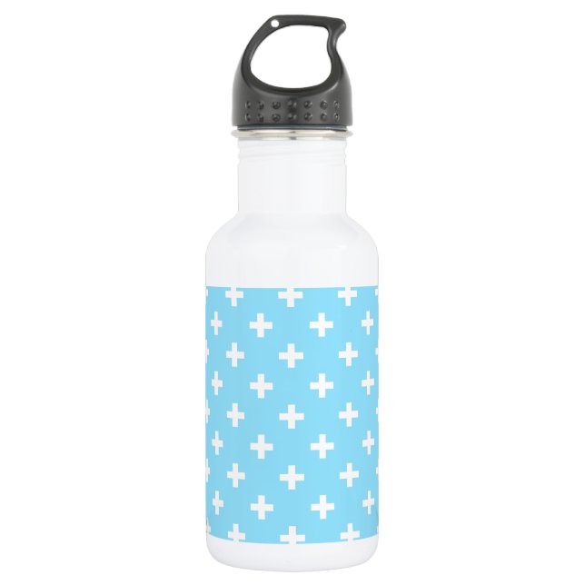 Garrafa Polka branca cruza o azul-bebê (Frente)