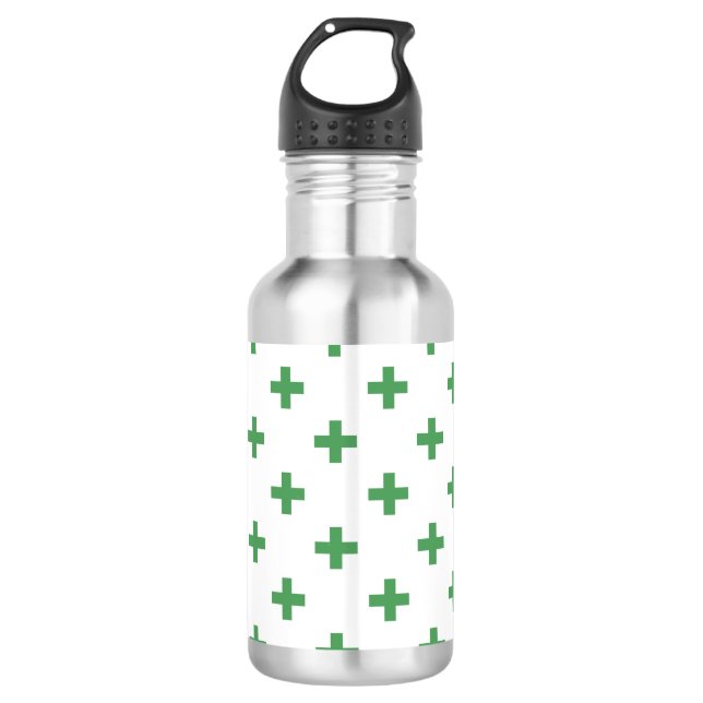 Garrafa Polka verde cruza em branco (Frente)