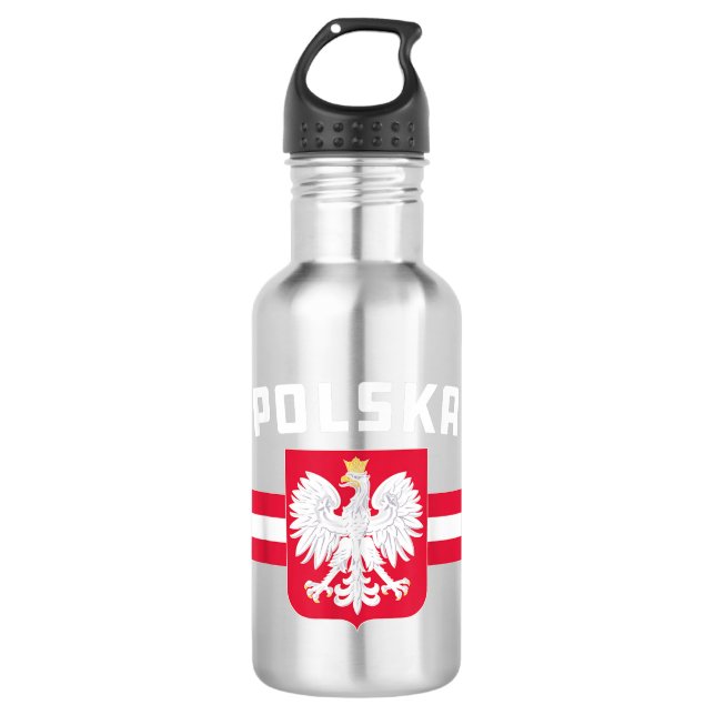 Garrafa Polska Polônia Flag Polonês White Eagle (Frente)