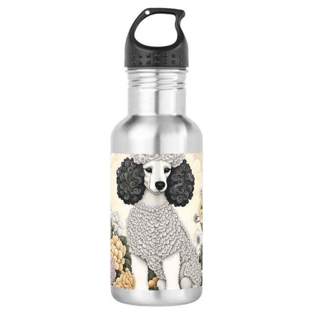 Garrafa Poodle in Whimsical Flowers (Frente)