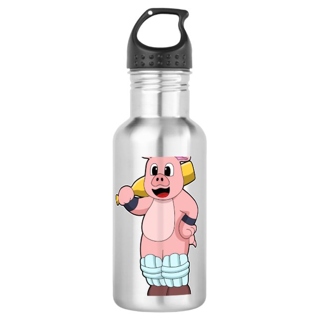 Garrafa Porco no Cricket com morcego de Cricket (Frente)