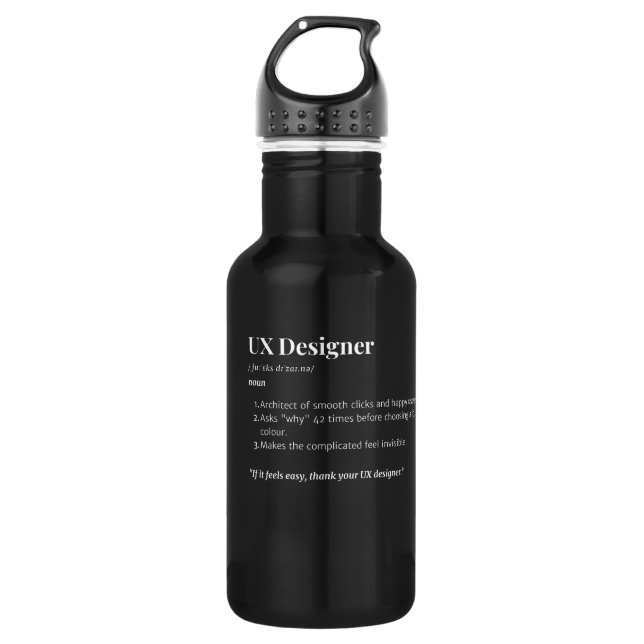 Garrafa Presente do Designer UX - Definição de Trabalho En (Frente)