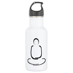 Garrafa Preto do homem da meditação