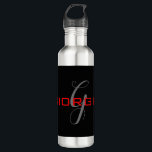 Garrafa Preto Vermelho Seu Nome Monograma Inicial Moderno<br><div class="desc">Design moderno profissional simples.</div>