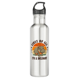 Garrafa Primeiro de tudo, sou um bebê delicioso Hippo Moo 