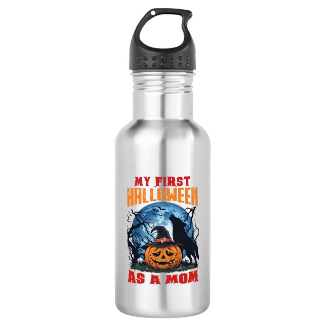 Garrafa Primeiro Halloween Como Mãe Abóbora Lobo Lua_1 (Frente)
