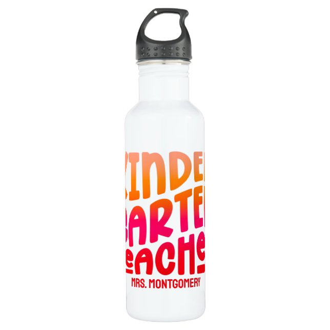 Garrafa Professor de jardim de infância Ombre vermelho lar (Frente)