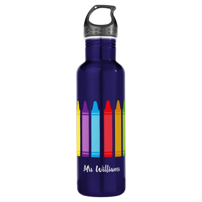 Garrafa Professora Elementar Cute Crayon Personalizada (Frente)