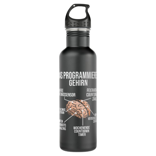 Garrafa Programador Cérebro Engraçado Computador Capacita  (Frente)