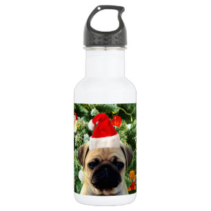 Garrafa Pug Cachorro Cachorro Pomada em Árvore de Natal Sn