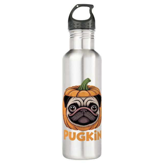 Garrafa Pugkin Pug Halloween Feliz Dia das Bruxas Episódio (Frente)
