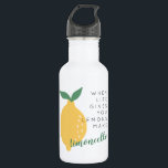 Garrafa Quando A Vida Te Dá Limões Fazem Limoncello<br><div class="desc">Olhe sempre o lado positivo da vida com esta engraçada garrafa de água de aço inoxidável! Com a frase "quando a vida te dá limões fazem limoncelo" e um adorável limão amarelo - você sempre terá um sorriso no seu rosto quando beber disso!</div>