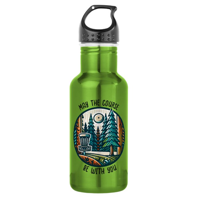 Garrafa Que o curso esteja com você, golfe de disco (Frente)
