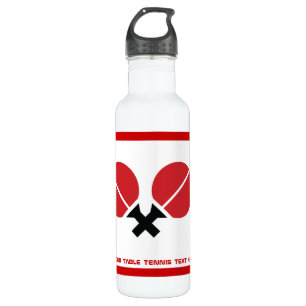 Garrafa Rackets de pingue-pongue de mesa e esfera a preto,