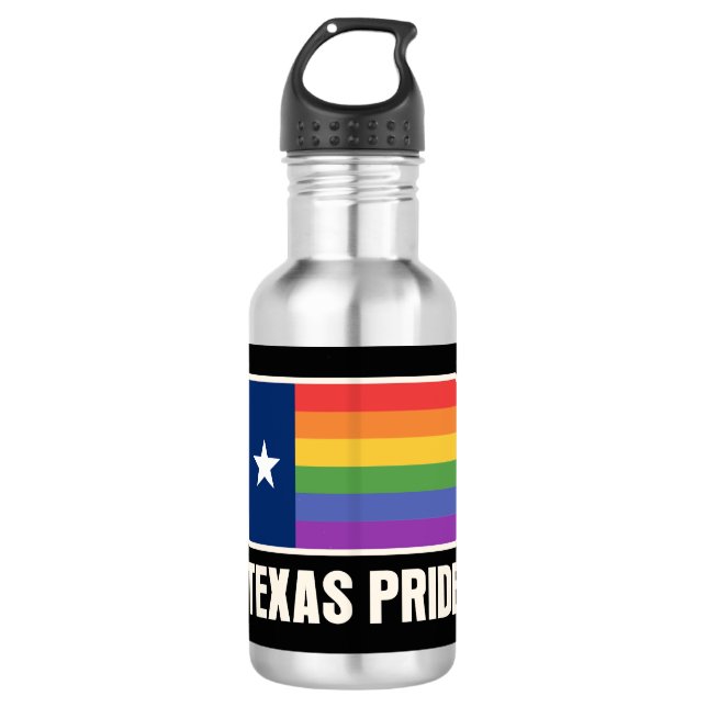 Garrafa Rainbow Texas Flag Design para os orgulhosos Texan (Frente)