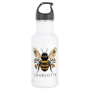 Garrafa Rainha Abelha Floral Personalizada