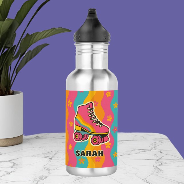 Garrafa Raparigas de patinação com rolo retrô (Retro Roller Skating Girls Stainless Steel Water Bottle
)