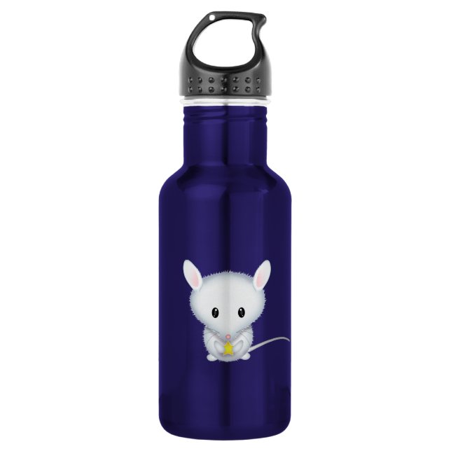 Garrafa Rato Branco Fofo com Estrela (Frente)