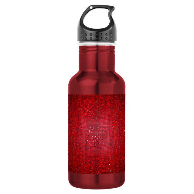 Garrafa Red Glitter Sequin Disco 32. Oz. (Frente)