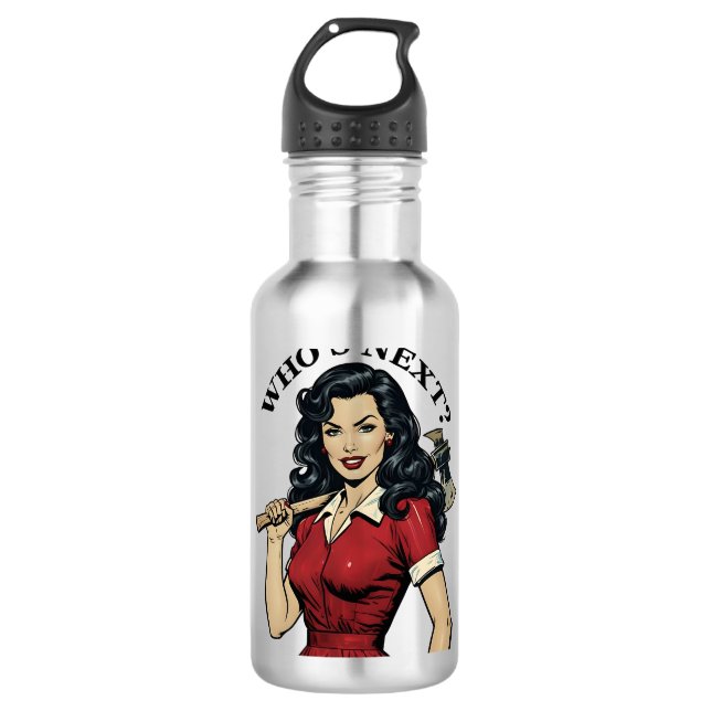 Garrafa Retro Pinup "Who's Next?" Water Bottle (Frente)