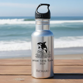 Garrafa Reunião Minimalista da Família de Baleias