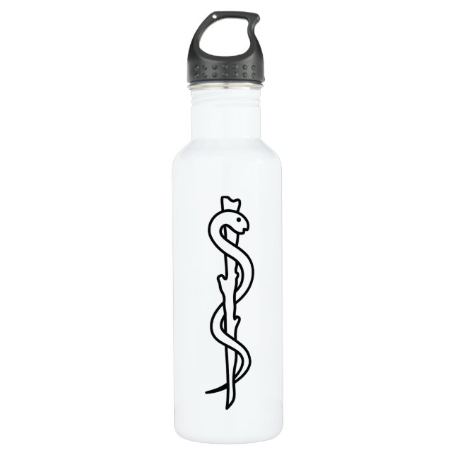 Garrafa Rod de Asclepius [símbolo médico] (Frente)
