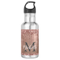 Rosa de na moda, unidades Douradas de brilho monog