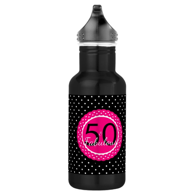 Garrafa Rosa Vibrante e Preto Presente de Aniversário 50 e (Direita)